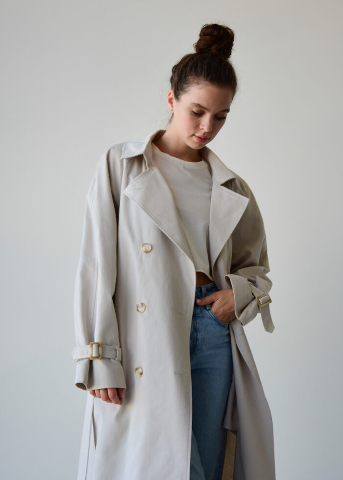Тренч oversize new пісочний